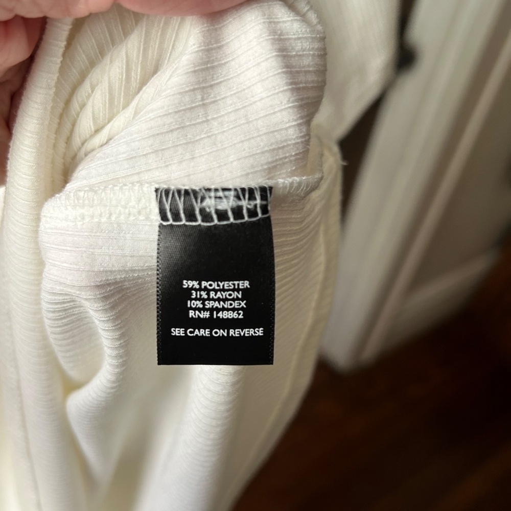 Torrid Ribbed Henley Top, Off-White - Picture 4 of 5